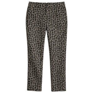 CAbi Leopard Print Straight Leg Jeans Gray Black Animal Print Pants Size 6